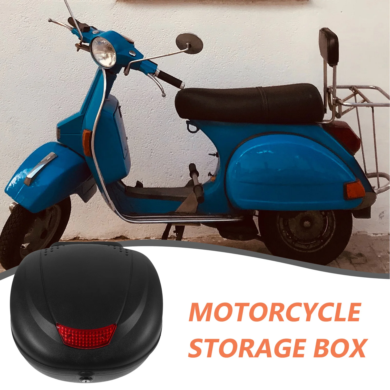 

Верхний чехол для мотоцикла, пластиковый непромокаемый светоотражающий дизайн, большая вместительная хвостовая коробка для мотоцикла, хранение электрического велосипеда