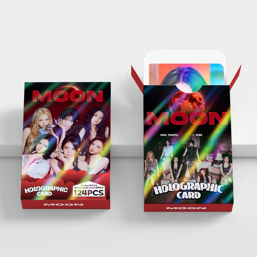 124PCS Star MOON Mini LOMO Card Photocards Stickers HD Fans Collection Cards Decorative Stickers Present Gifts