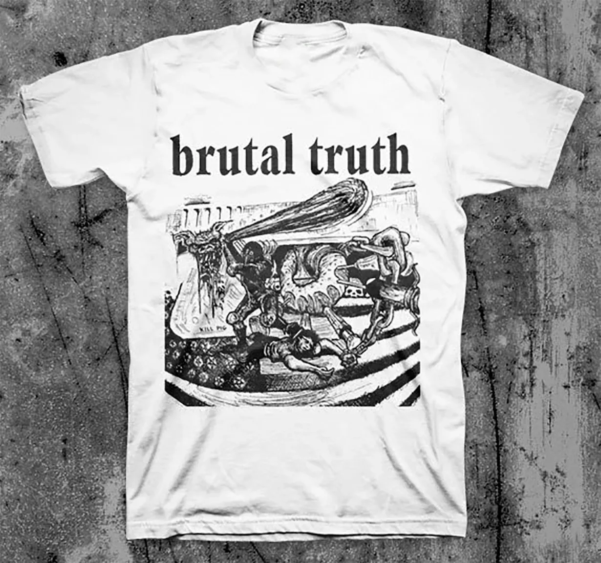 T-shirt Brutal Truth Band blanc, taille S-5XL, en coton, manches courtes, Gifl