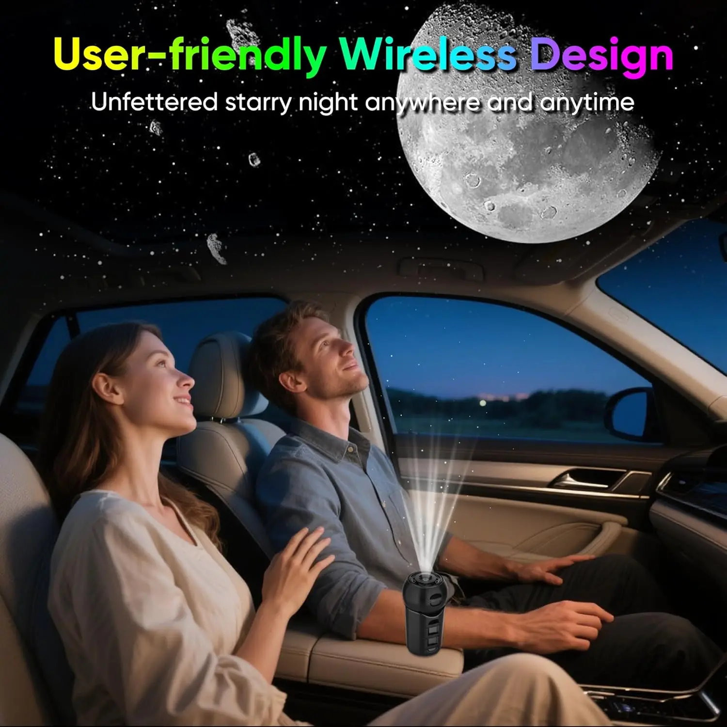 Xiaomi Starry Star Galaxy Projector USB Rechargeable Night Light Portable Car Roof Ambient Light 360° Rotating Child Room Lamp