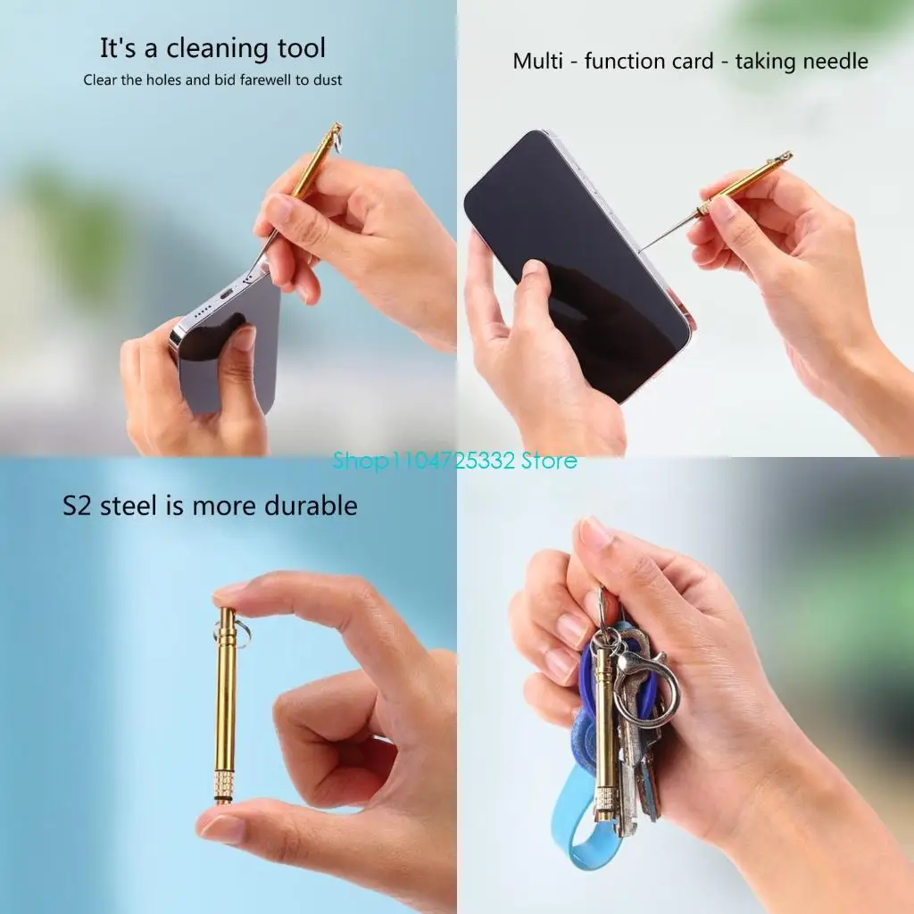 

P5EA Portable Stainless Card Tray Pin Eject Removal Needle Opener Ejector Card Remover Tools Pin Needle Replacement Parts