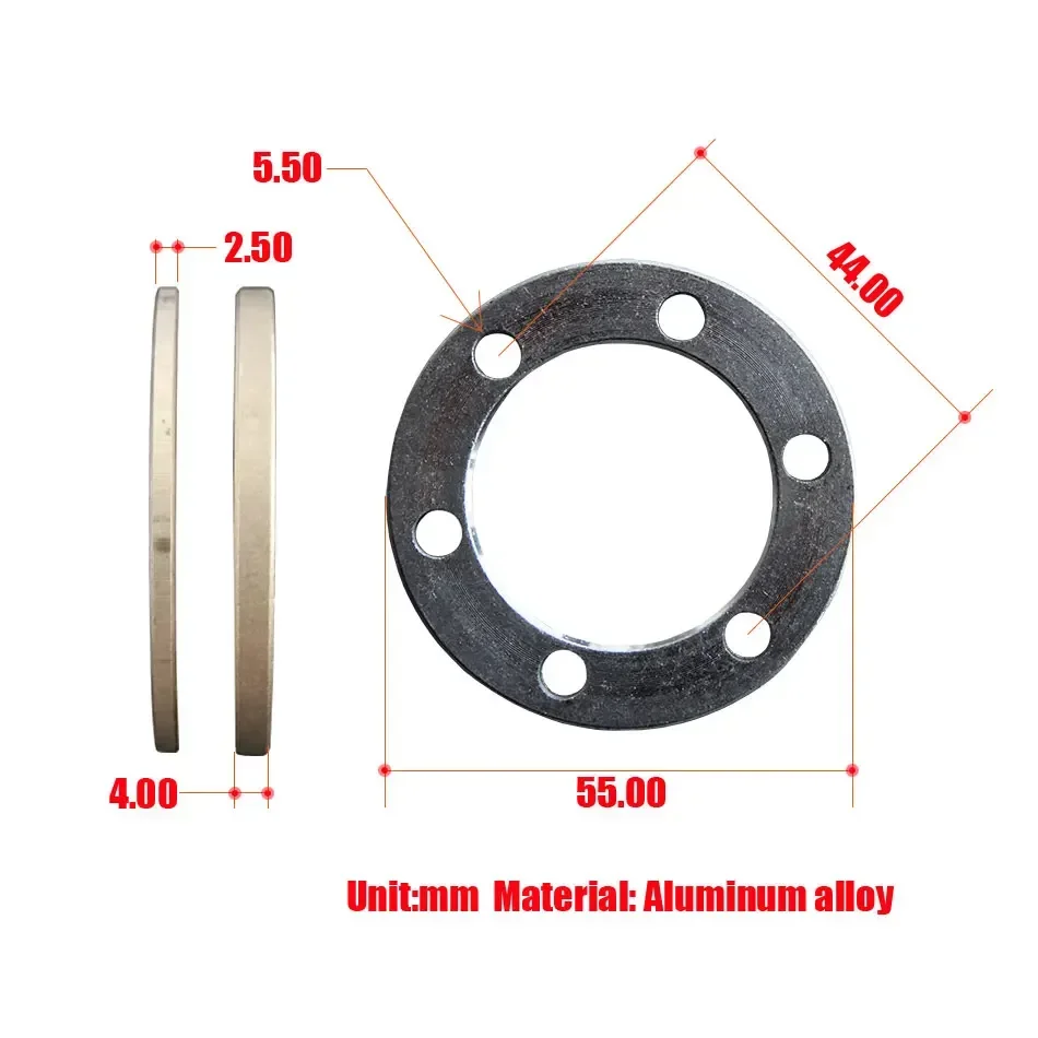 Electric Scooter Brake Disc 3 Gaskets Bicycle 6 Holes 2 Washers 4 Hub 5mm Flower Drum Heightening Aluminum Pad Bike Black Washer