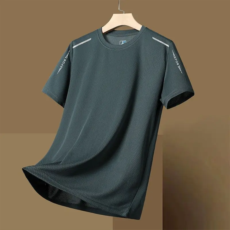 Men's Quick Dry Sport Running T-shirt Summer Fashion Simple Style Short Sleeves OverSize Tee Unisex Round Neck Special Offer Top image 6