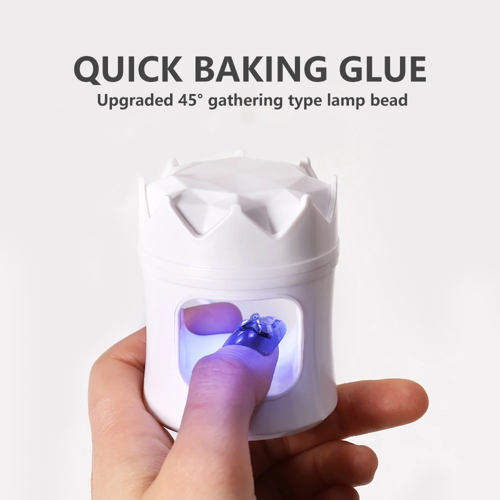 مصباح أظافر LULAA-Crown بالأشعة فوق البنفسجية ، مجفف أظافر صغير محمول مع كابل USB ، مجفف طلاء جل ، استخدام منزلي للسفر ، هدية ، 18 وات