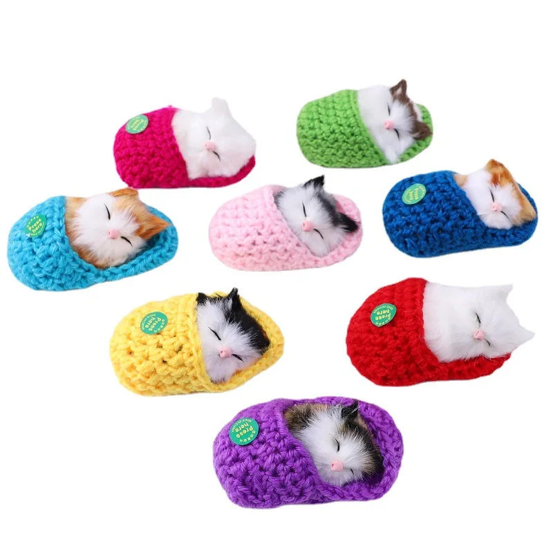 1개 귀여운 잠자는 고양이 피규어, 미니어처 고양이 장난감, 수제 공예 선물, 어린이 교육용 장난감