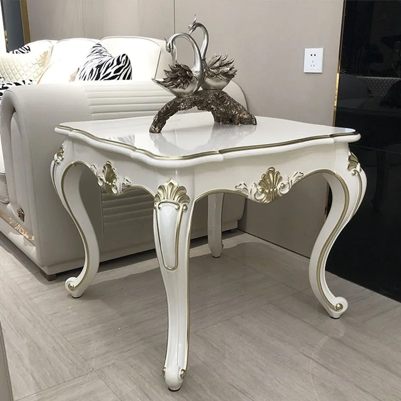 Square European corner table living room, simple and modern multi-functional side table, small square table next to the sofa, co