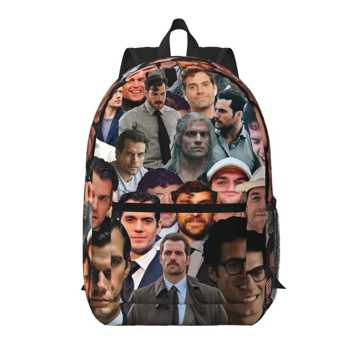 Henry Cavill Photo Collage 1 Student Backpack School Bag Hiking Travel Daypack for Boys Girls Bookbag Shoulder Bags