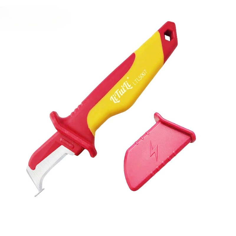 

100KV Insulated Electrician Knife Straight Curved Blade Wire Stripper VDE Cable Peeler