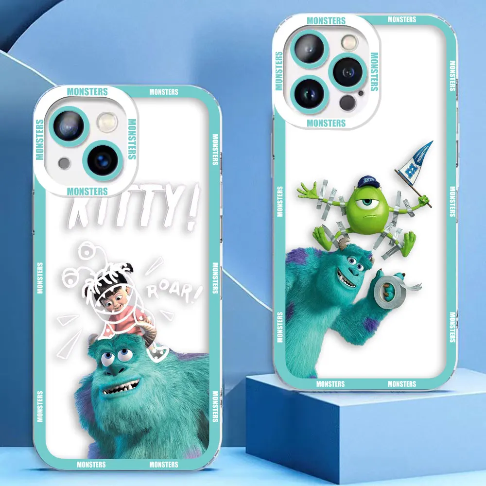 Cover Clear Phone Case For iPhone 15 14 12 13 11 Pro 8 7 SE Plus X XR XS Max Case Funda Capa Shell Disney Monsters Inc Sullivan