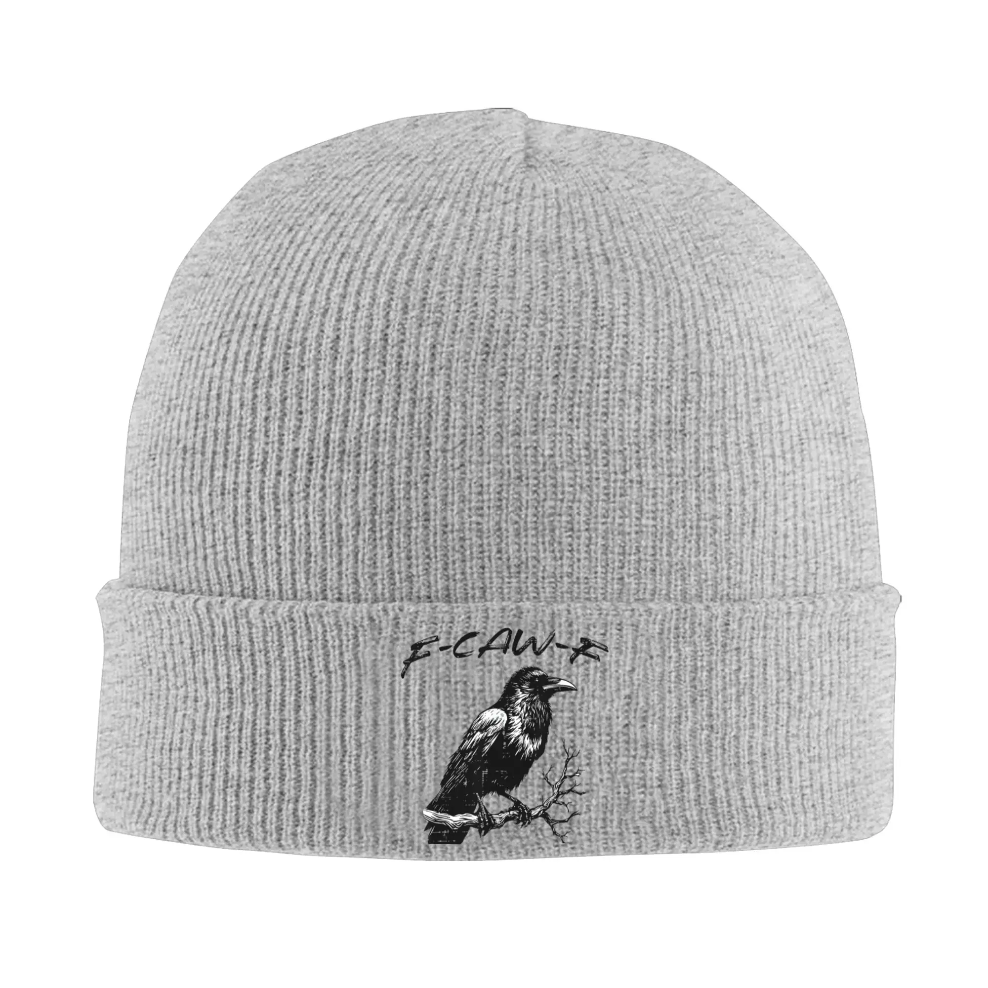 Men Women Crow Meme Raven Funny Women Men Kids Boys Youth Teen Beanie Hats  Vintage Knit Hat Caps Design Elastic Bonnet Hats