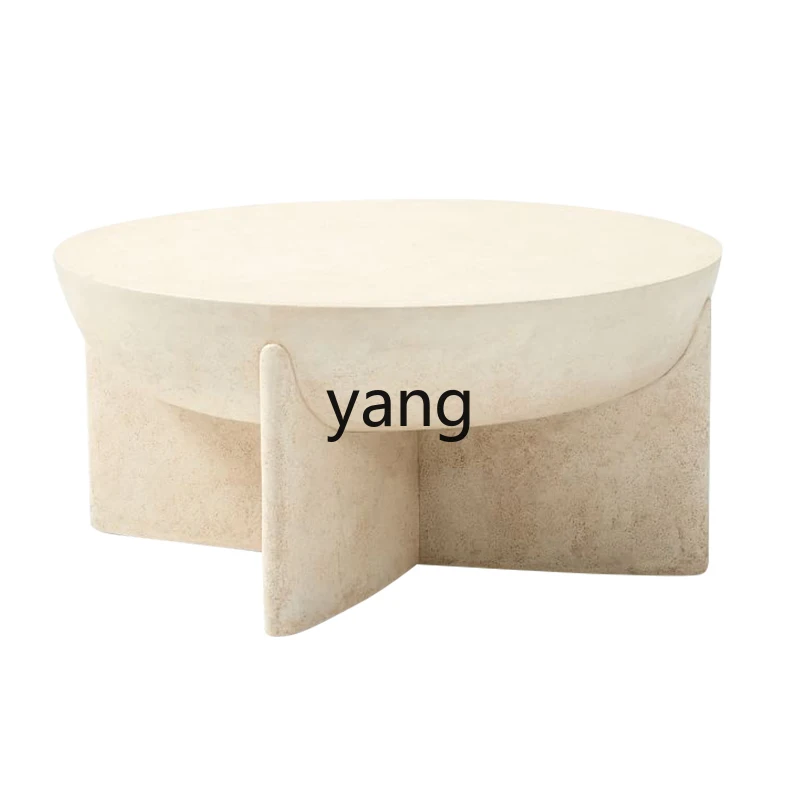 

TGF wabi-sabi wind outdoor courtyard coffee table creative art cream wind furniture imitation stone tea table
