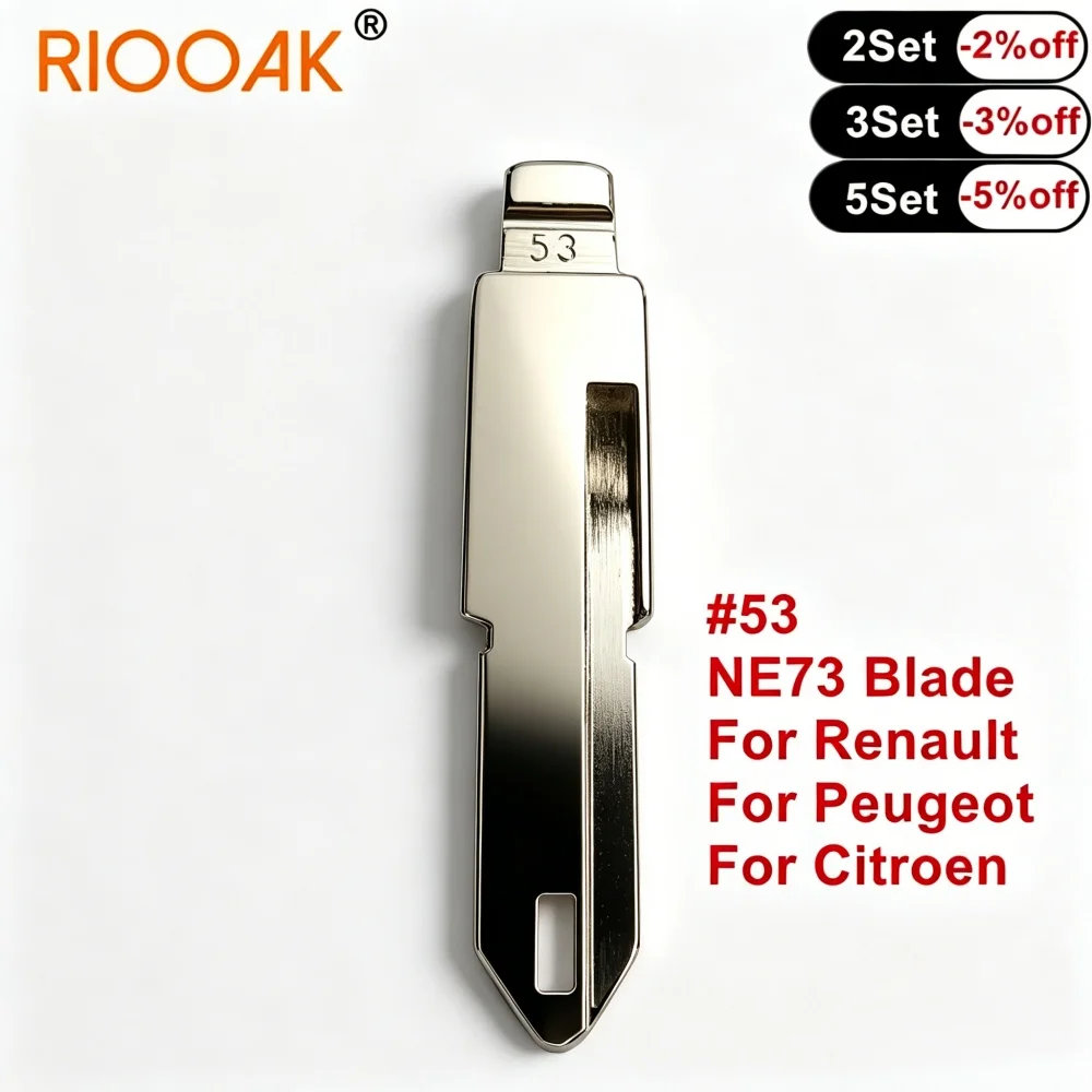 10Pcs #53 NE73 Metal Uncut Flip Key Blank Replacement Key Blade Compatible With KD MINI KD900 VVDI Key Cutting Machine For Renau