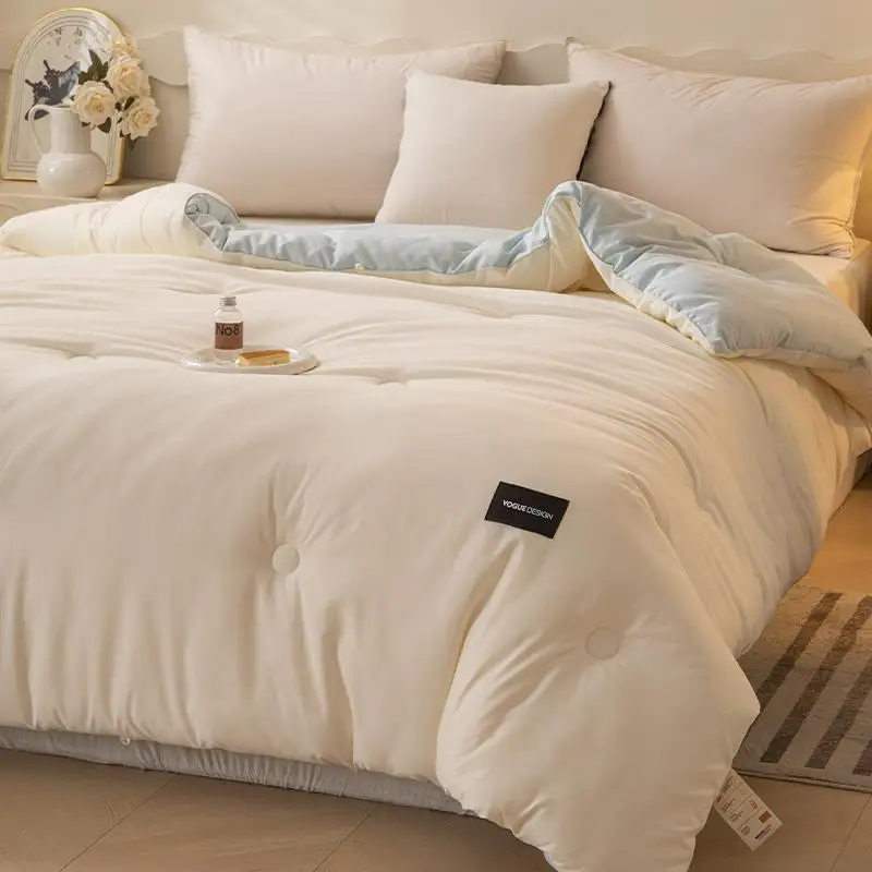 

Утепленное зимнее хлопковое одеяло для студенческого общежития, весенне-осеннее постельное белье для дома, двухслойное, с цветными вставками, фланелевое одеяло