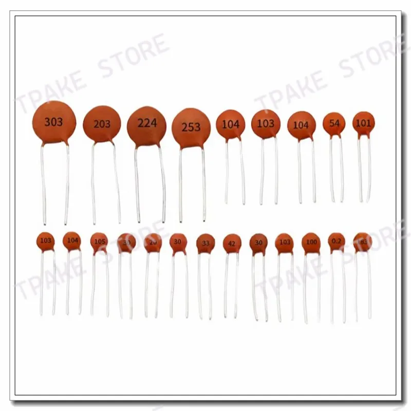 disc ceramic capacitors 330pf (331) 470pf (471) 560pf (561) 680pf (681) 820pf (821)