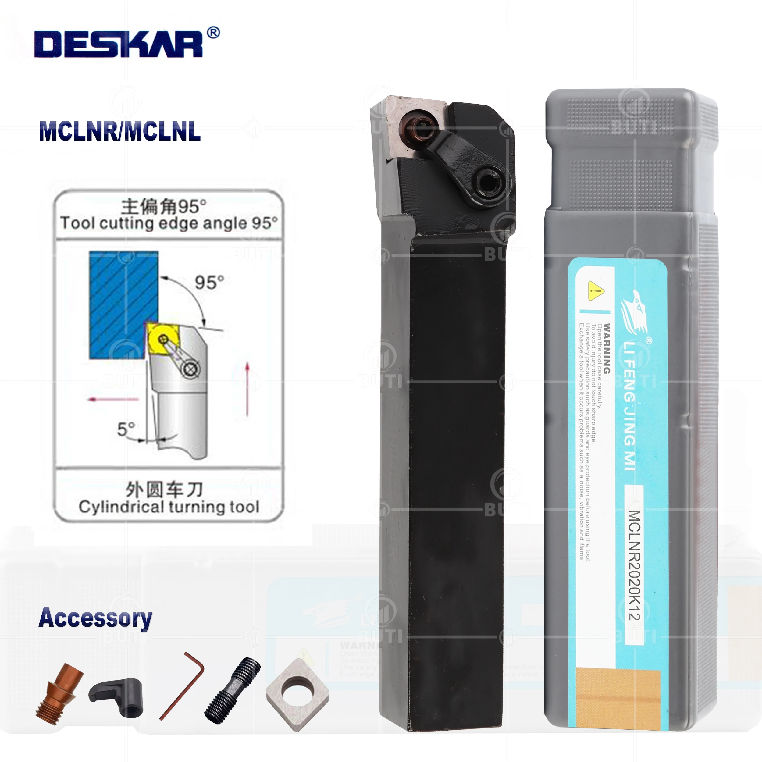 Deskar 100 Original Mclnr L1616h12 Mclnr2023k12 Mclnr2525m12 Cnc Cortador Externo Ferramentas de Torneamento Suporte para Cnmg Carbide Inserções