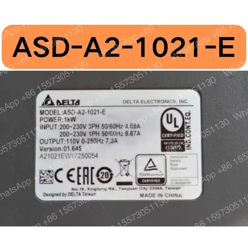 Used 1KW servo driver ASD-A2-1021-E tested OK and the function is intact