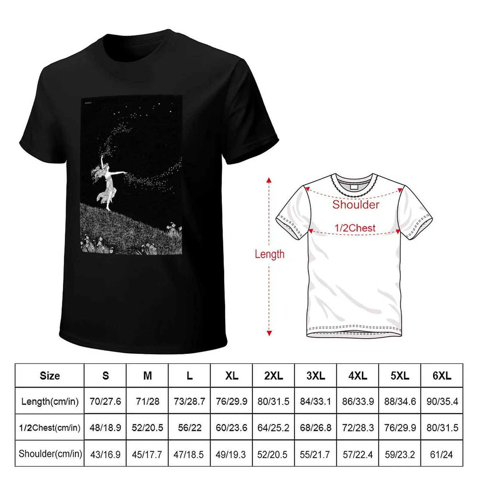 Fairy Scattering Stars - The Enchanted Forest - Ida Rentoul Outhwaite T-Shirt Mechanic Work Tee Shirt