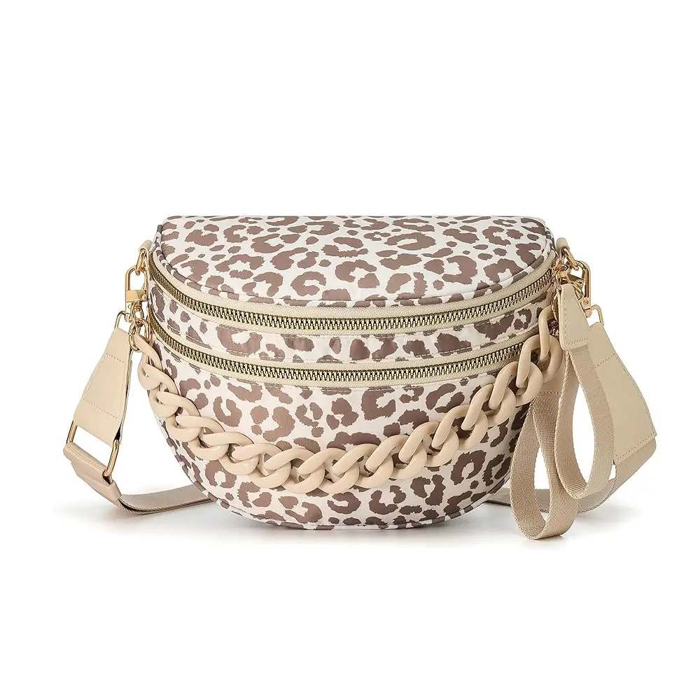 

Free ShippingSpacious Checkered Nylon Crossbody Bag Bum Bag Checkered Handbags Wallets with Personalized Chain for Women