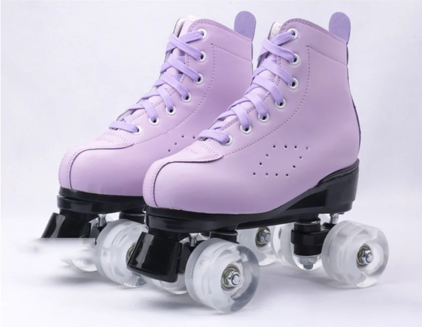

Adult men's and women's double-row skates four-wheel skates flashing wheel double-row skates