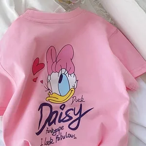 Pink Girls T -Shirt Daisy Drucken kurze Ärmeln Tops Casual Mode vielseitig T -Shirts Neue Kinder am dünnen Hals loses Basishemd 10 Hauptverkäufe Old Pink Bluse - №2