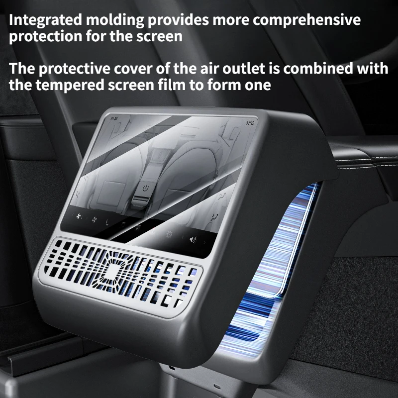Film trempé pour écran arrière, couvercle de protection pour Tesla modèle Y Juniper modèle 3 Highland 2025, couvercle de ventilation arrière, accessoires de voiture