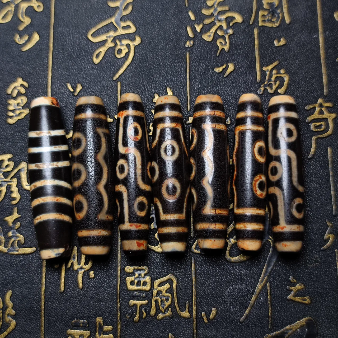 7Pcs/Lot Tibet Incense Offering Black/White 5/7/9 Eyes 56mm Agate DZI Beads Men&Women Jewelry Necklace Pendant Free Shipping