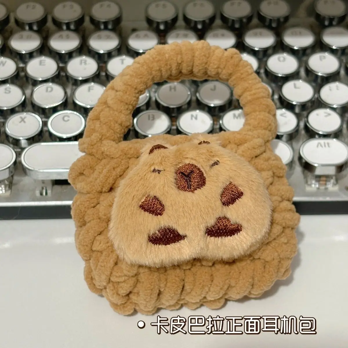 ぬいぐるみ漫画手作りニット小銭入れ収納袋 Bluetooth イヤホン保護カバー子供のかわいいペンダント小さなバックパック