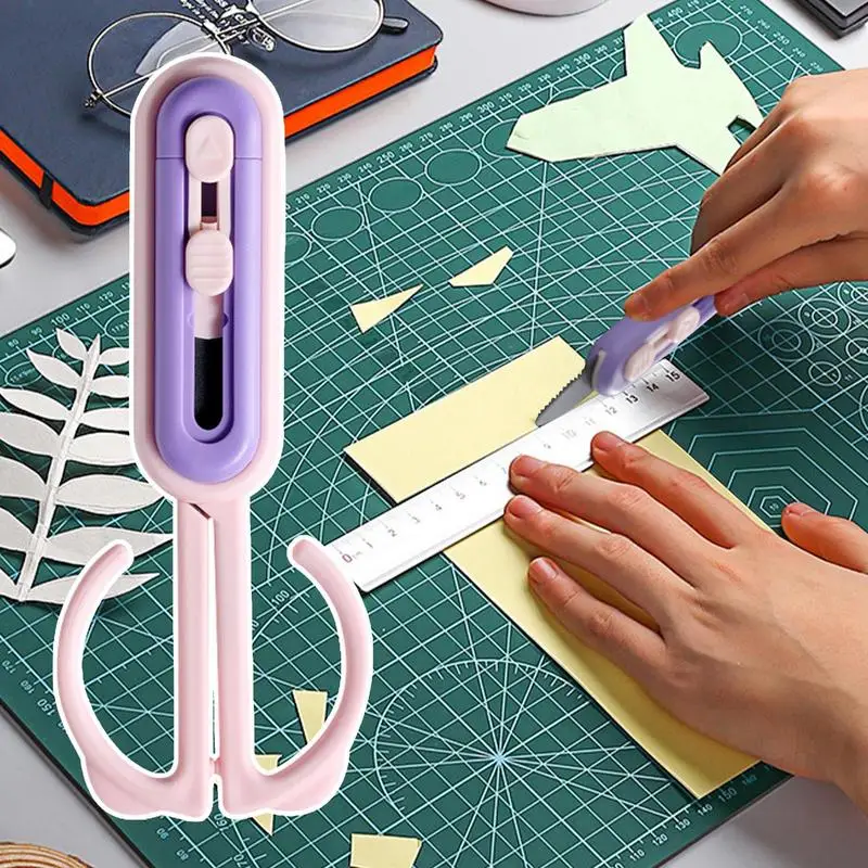 Draagbare schaar Intrekbare doossnijder 2-in-1 Ergonomische antislipschaar Lichtgewicht intrekbare doossnijder Draagbare gadget