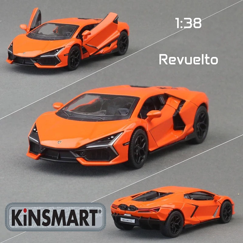 KiNSMART Crown 1:36 รถ Revolto ของเล่นดึงกลับและเปิดประตูเด็กวันของขวัญสะสมรถ Diecast