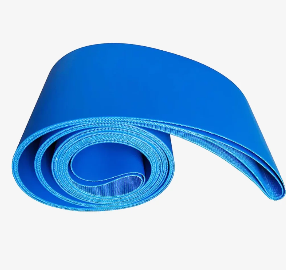 Perimeter:500-1500mm width:100mm  1mm  Blue PU Conveyor Food Grade Antibacterial Conveyor Belt