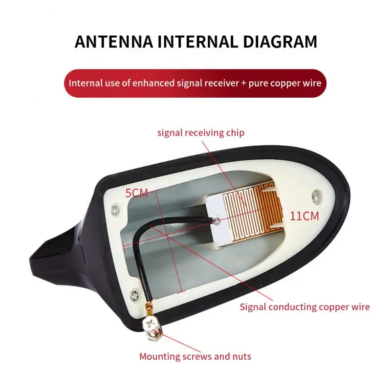 Car Roof Shark Antenna Auto Shark Fin Antenna decorazione adio FM Signal Design Car Styling per BMW/Honda/Toyota