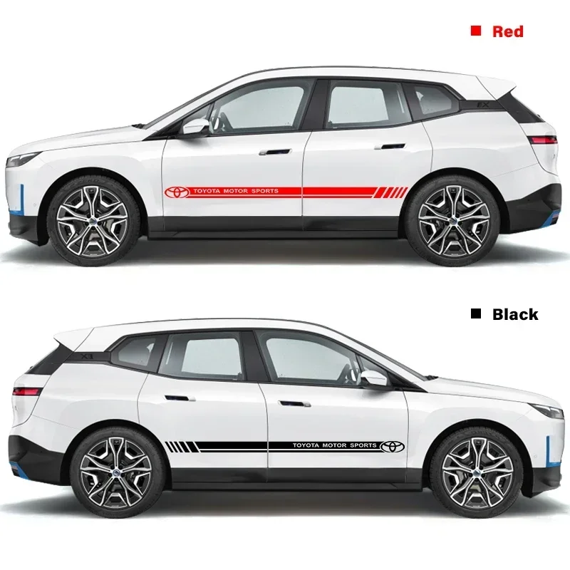 جديد سيارة الجانب شريط ملصق تويوتا رسالة ملصق الباب التصميم ملصق لتويوتا كامري كورولا Rav4 هايلكس ملصقات السيارات التصميم