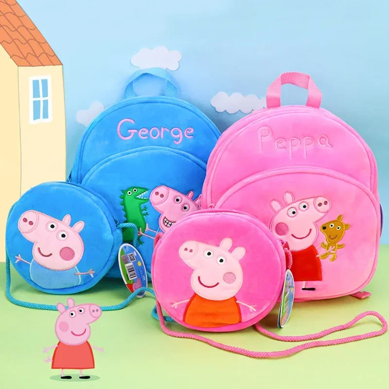 Peppa Pig Leuke Anime Ronde Zero Portemonnee Cartoon Patroon Pluche Kinderen Geschenken