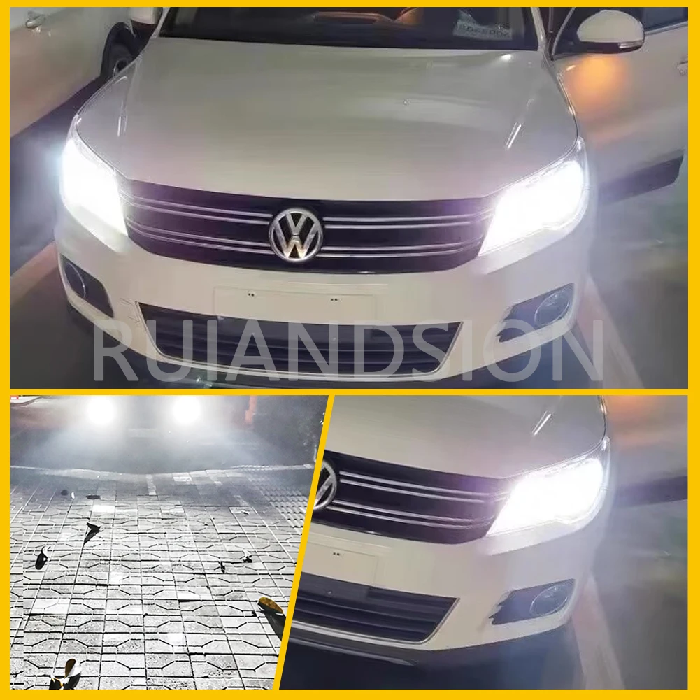 RUIANDSION Canbus 2 szt. H7 reflektory Led brak błędu dla VW Golf 6 Golf 7 T-ROC Passat Tiguan Touran martwa wiązka CSP chipy 35W 40000lm