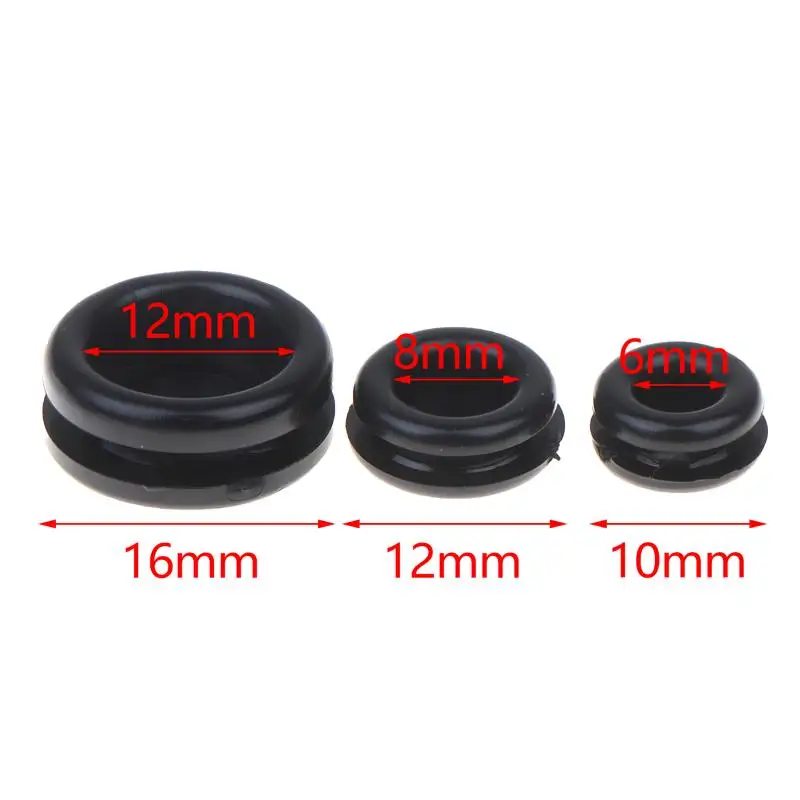 10/20Pcs Rubber Grommet Firewall Hole Plug Black Double-sided Protective Coil for Solar Panel Wiring Outdoor Power Cable Guard