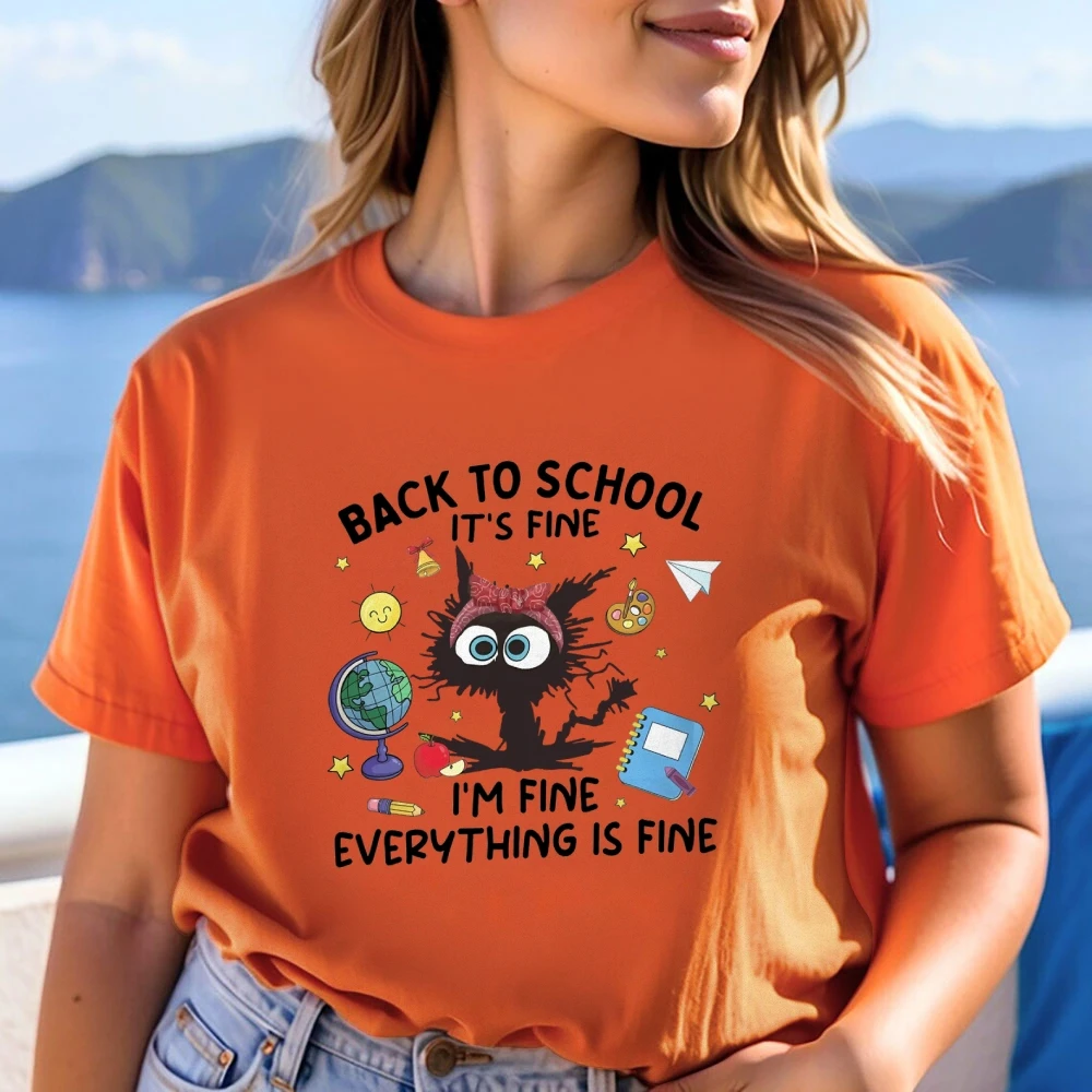 

It's Fine I'm Fine Everything Is Fine Shirt I'm Fine Shirt Cat Shirt Motivational Shirt Positivity Shirt Back To School Gift