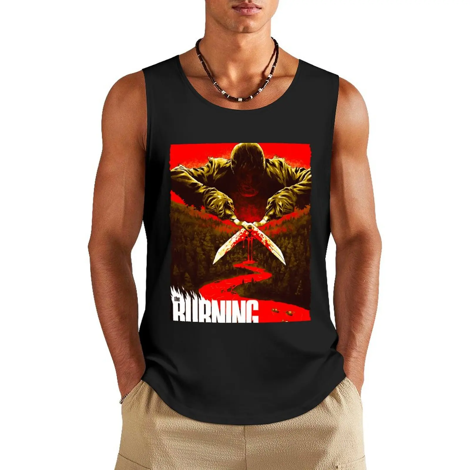 

The Burning Horror Movie Tank Top sleeveless shirt man sports t-shirts for men