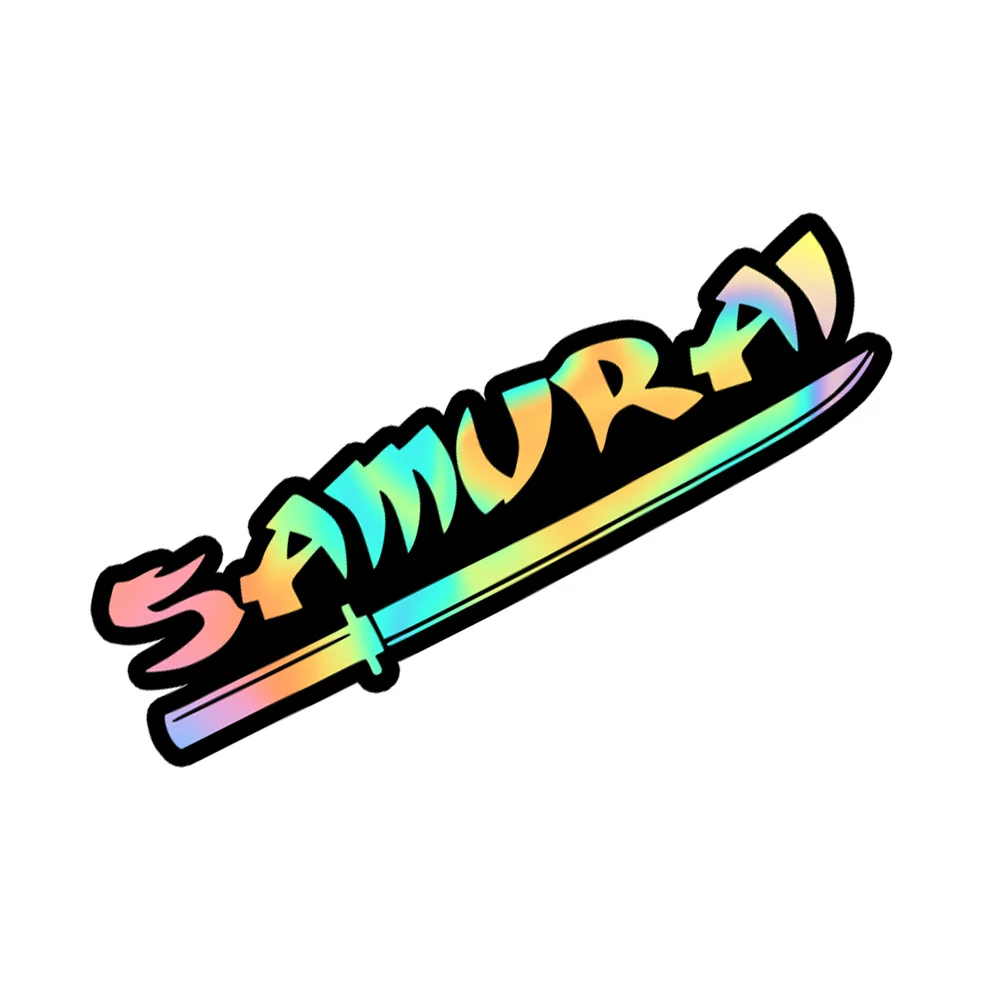 1 pegatina de vinilo impermeable con diseño de katana samurái de 29 cm para decoración de coche, motocicleta y casco, colores surtidos