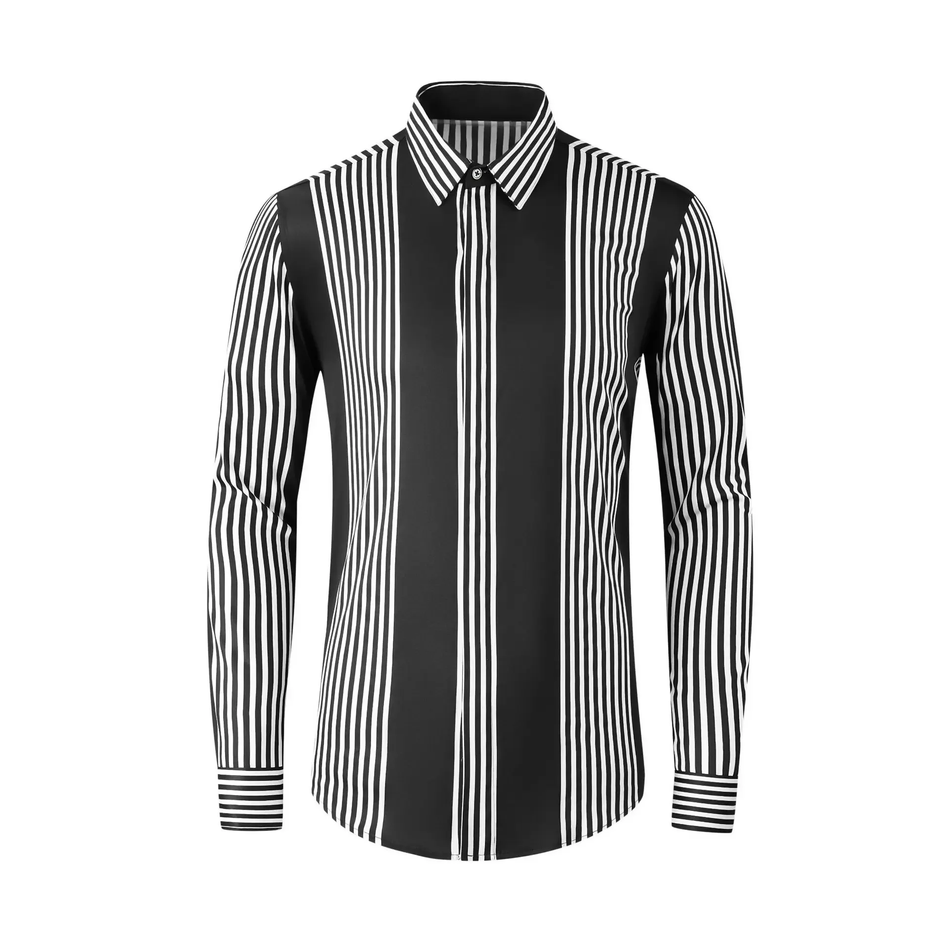 Autumn Winter Stripes Shirts Men High Quality Long Sleeved Slim Fit Business Casual Formal Dress Shirt Social Party Men Clothing