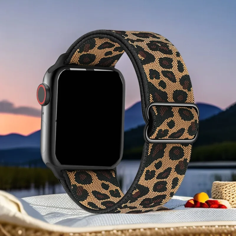 

Silicone Leopard Printed Watchband 42-44-45-49mm 38-40-41mm-S10 for Apple Watch Bracelend leopard print strap I Watch Series