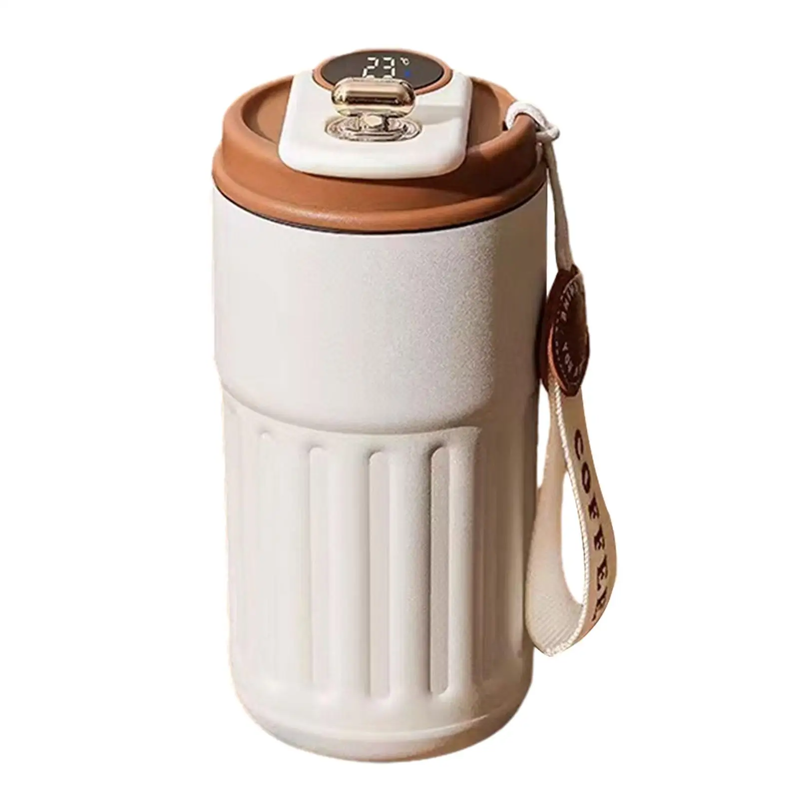 

Travel Coffee Mug Drinkware Thermal Bottle Cold and Hot Temperature Display 450ml Large Capacity Leakproof Insulated Tumbler