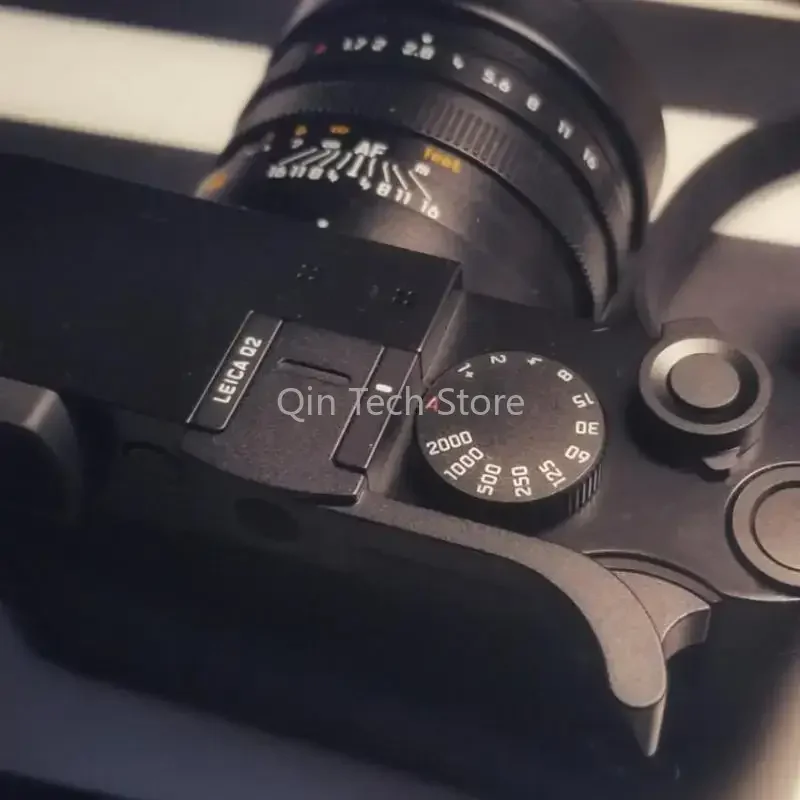Metalen duimgreep Flitsschoenafdekking Camerahouder voor Leica Q2 Q Typ 116, zwart zilver, aluminium duimgreep