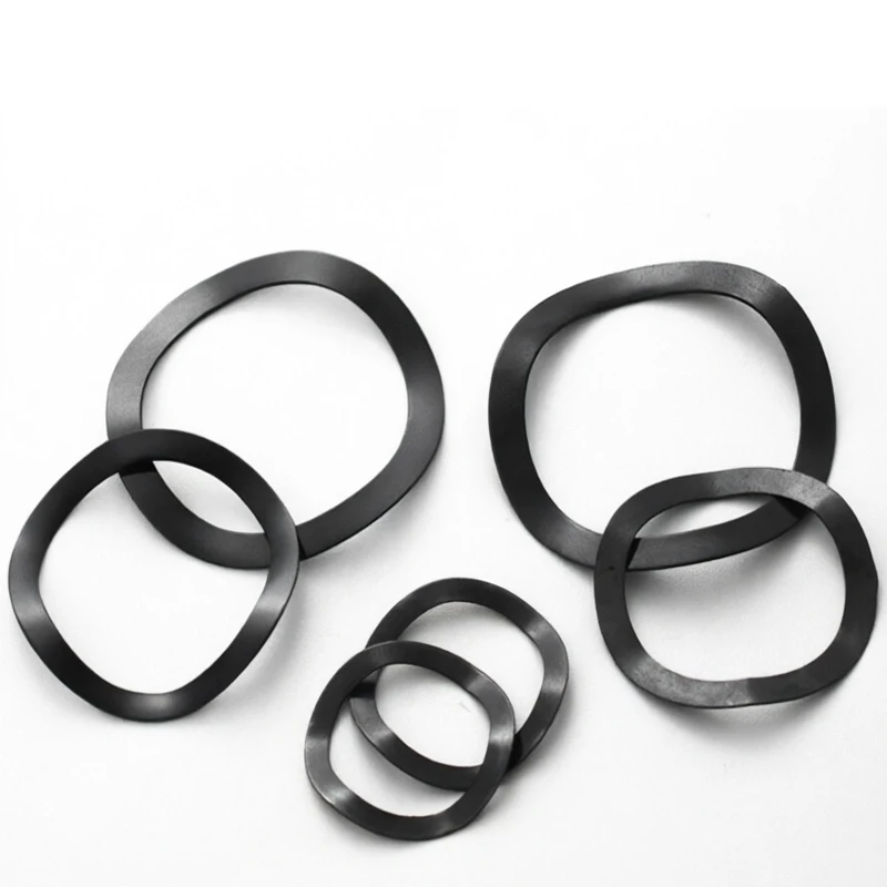 65Mn Black Oxide Wave Washer M3-M18 DIN137B Spring Lock Washer Anti-Loosening for Motor Bearing Industrial Auto
