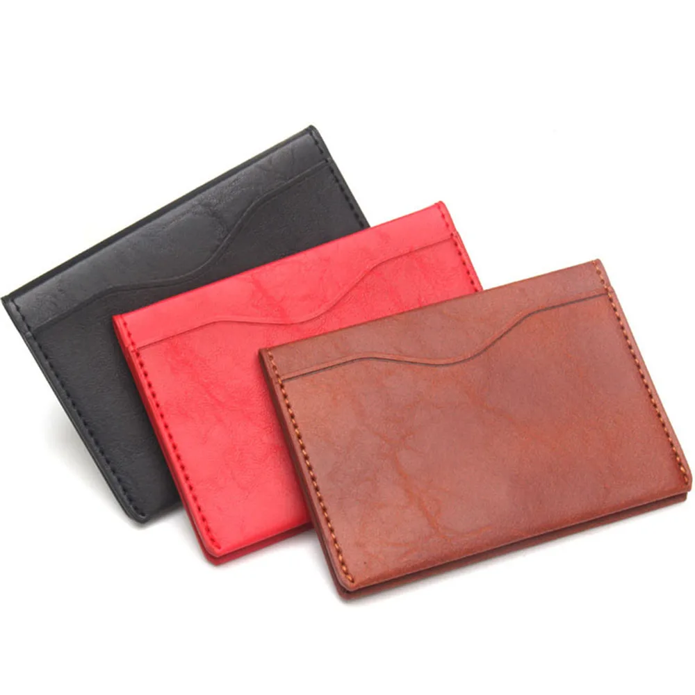 New Arrivals Leather Passport Cover Solid Credit ID Card Case Holder Business Unisex Travel Wallets