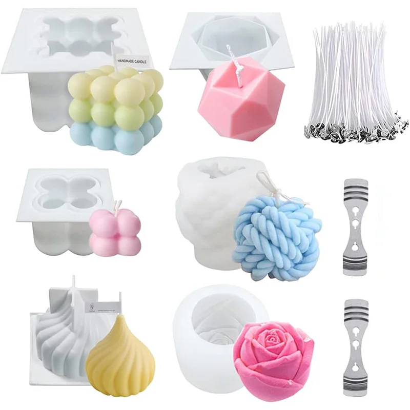 1Pc Silikonowe formy do świec Kostka Rubika do robienia świec 3D Forma do pieczenia deserów Forma do mydła z wosku sojowego DIY Świeca zapachowa