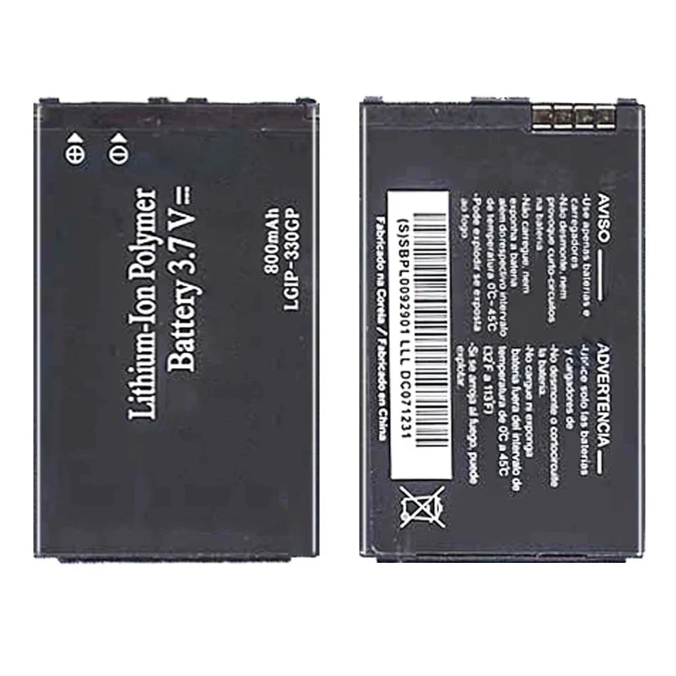 Battery LGIP-330GP For LG, GM210, KF240, KF245, KF300, KF305, KF330, KM380, 800mAh