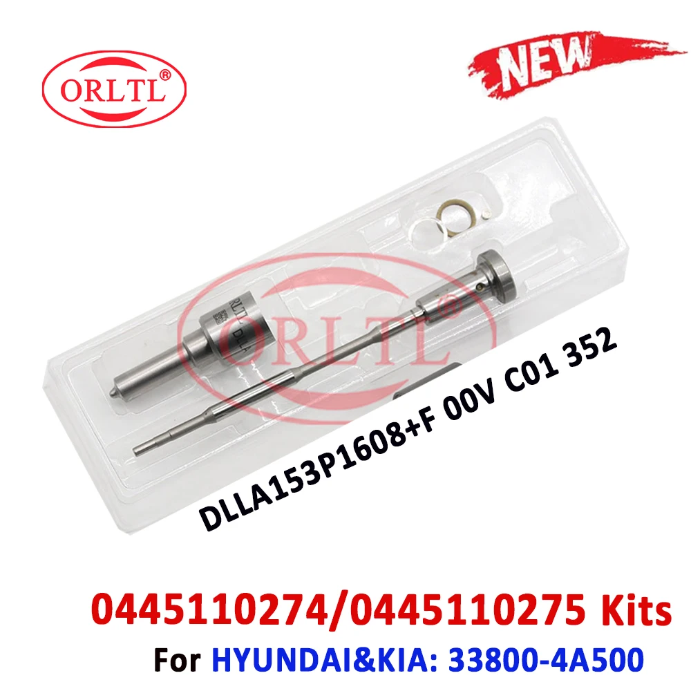 

ORLTL Fuel 33800-4A500 Diesel Injector Repair Kits Nozzle DLLA153P1608 Valve F00VC01352 for KIA HYUNDAI 0445110274 0445110275