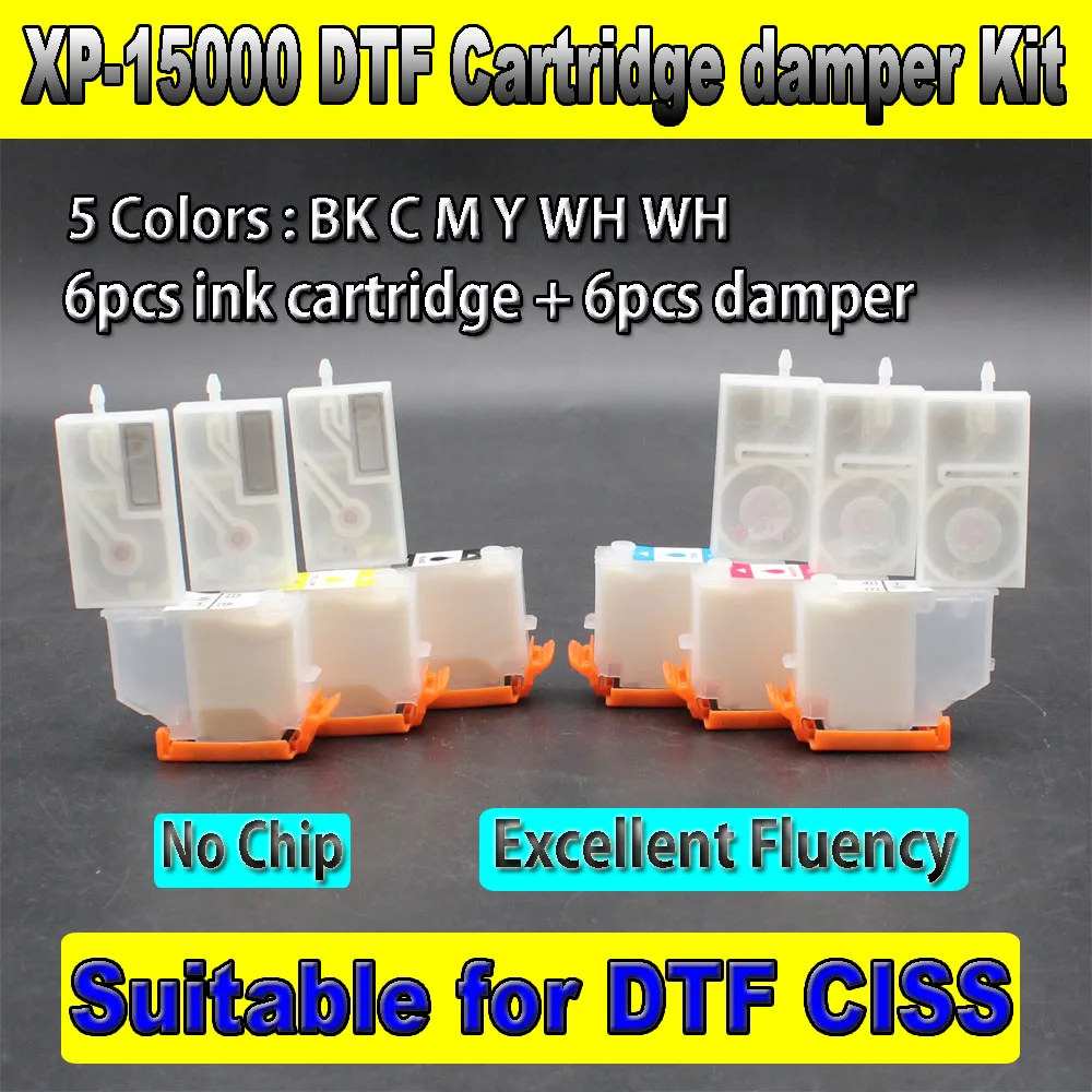 6PCS For Epson XP-15000 Cartridge DTF Damper Kit For XP15000 15010 15080 Modification DTF White Ink CISS High Fluency Ink System