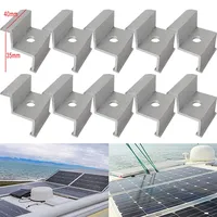 PV End Clamp Module Aluminum Alloy For 35/40mm Mounting Bracket Mounting Rail Photovoltaic Edge Clamp Solar Panels