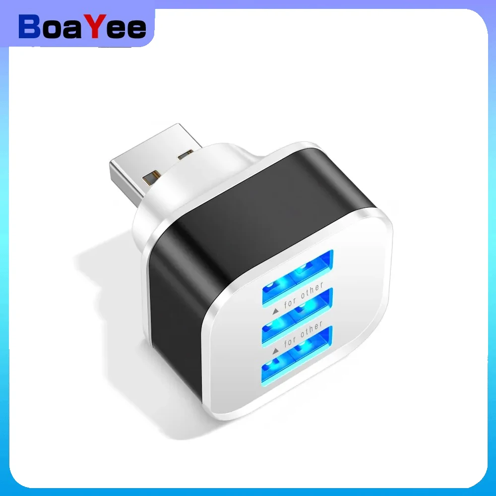 

3 Port USB HUB Slots Adaptador USB 3 em 1 2.0 Multple hub USB Interface Extender Auto Electronics Accessories